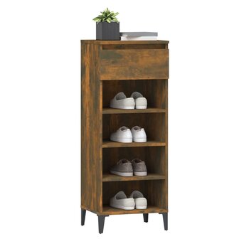 Schoenenrek 40x36x105 cm bewerkt hout gerookt eikenkleurig 4