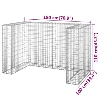 Schanskorf voor containers 180x100x110 cm gegalvaniseerd staal 7