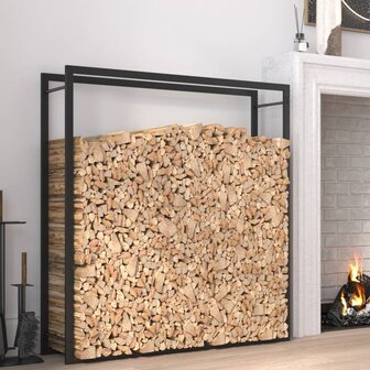 Haardhoutrek 110x28x116 cm staal matzwart 1