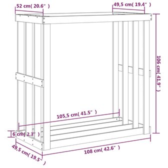 Houtblokhouder 108x52x106 cm massief grenenhout 4