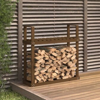 Haardhoutrek 110x35x108,5 cm massief grenenhout honingbruin 1