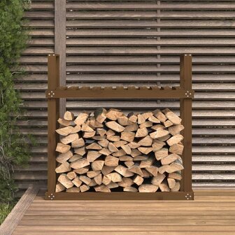 Haardhoutrek 110x35x108,5 cm massief grenenhout honingbruin 3