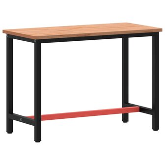 Werkbank 115x55x81,5 cm massief beukenhout en metaal 5