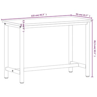 Werkbank 115x55x81,5 cm massief beukenhout en metaal 8