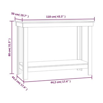 Werkbank 110x50x80 cm massief grenenhout wit 8