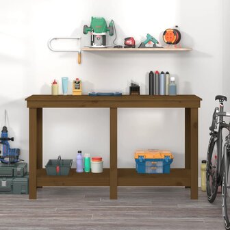 Werkbank 140x50x80 cm massief grenenhout honingbruin 3