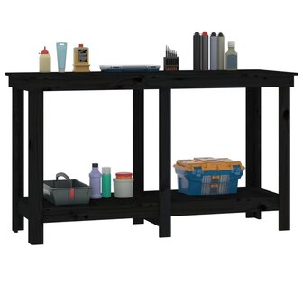 werkbank 140x50x80 cm massief grenenhout zwart 4