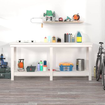 Werkbank 180x50x80 cm massief grenenhout wit 3