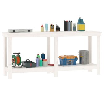 Werkbank 180x50x80 cm massief grenenhout wit 4