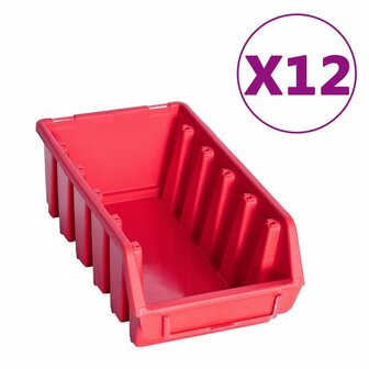 80-delige Opslagbakkenset met wandpanelen rood en zwart 3