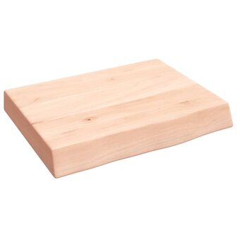 Wastafelblad 40x30x(2-6) cm onbehandeld massief hout 2