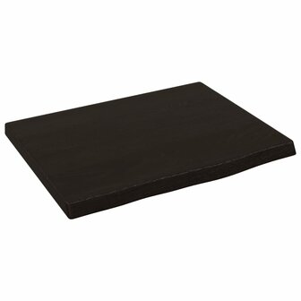 Wastafelblad 40x30x2 cm behandeld massief hout donkerbruin 2