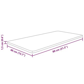 Wastafelblad 80x40x1,5cm behandeld massief hout lichtbruin 4