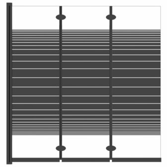 Douchewand inklapbaar 3 panelen 130x130 cm ESG zwart 4
