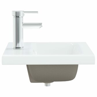 Inbouwwastafel met kraan 42x39x18 cm keramiek wit 4