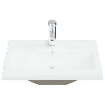 Inbouwwastafel met kraan 61x39x18 cm keramiek wit 3