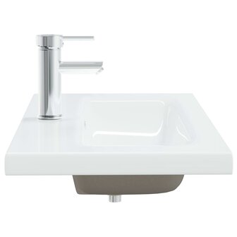 Inbouwwastafel met kraan 81x39x18 cm keramiek wit 4