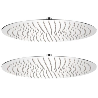 Regendouchekop 2 st rond 50 cm roestvrij staal 1