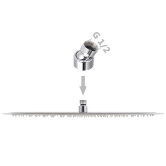 Regendouchekop 2 st rond 50 cm roestvrij staal 6