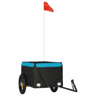 Fietstrailer 30 kg ijzer zwart en blauw 2