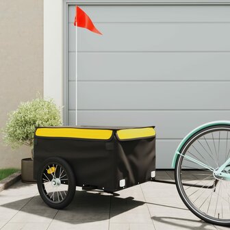 Fietstrailer 45 kg ijzer zwart en geel 1