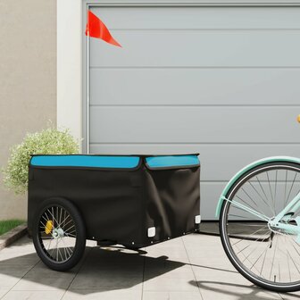 Fietstrailer 45 kg ijzer zwart en blauw 1