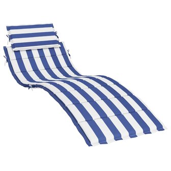 Ligbedkussen gestreept oxford stof blauw en wit 2