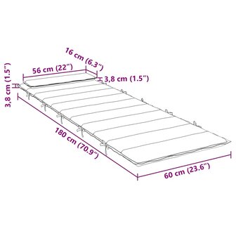 Ligbedkussen 180x60x3 cm oxford stof groen 9