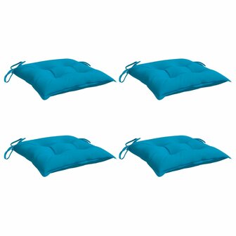 Stoelkussens 4 st 40x40x7 cm oxford stof lichtblauw 3