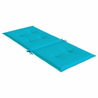Stoelkussens 2 st hoge rug stof turquoise 6