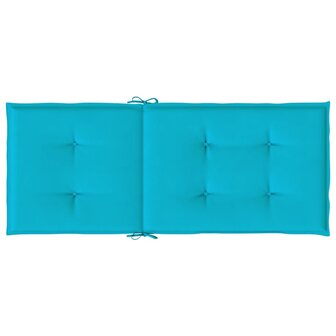 Stoelkussens 2 st hoge rug stof turquoise 7