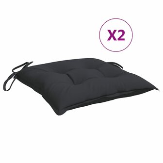 Stoelkussens 2 st 40x40x7 cm oxford stof zwart 2