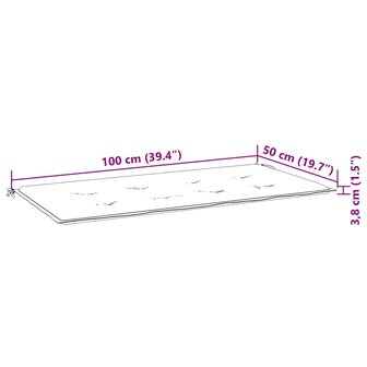 Tuinbankkussen 100x50x3 cm oxford stof cr&egrave;mekleurig 7