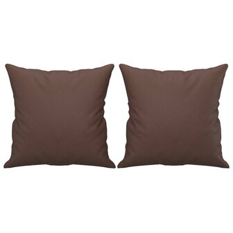 Sierkussens 2 st 40x40 cm kunstleer bruin 2