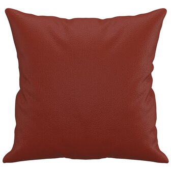 Sierkussens 2 st 40x40 cm kunstleer wijnrood 4