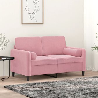 Sierkussens 2 st 15x50 cm fluweel roze 1