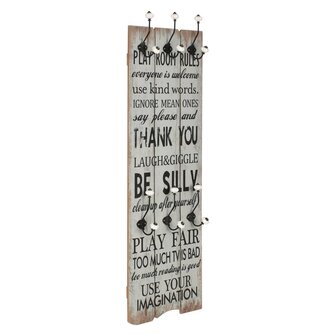 Wandkapstok met 6 haken THANK YOU 120x40 cm  1