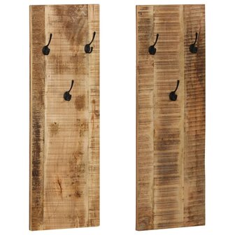 Wandkapstokken 2 st 36x110x3 cm massief mangohout 1