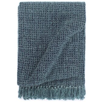 Plaid 160x210 cm katoen indigo-blauw 1