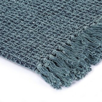 Plaid 160x210 cm katoen indigo-blauw 3