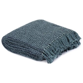 Plaid 220x250 cm katoen indigo-blauw 2