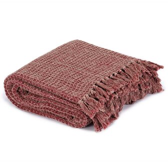 Plaid 160x210 cm katoen bordeaux 2