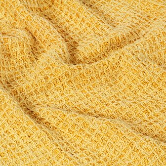 Plaid 125x150 cm katoen mosterdgeel  5