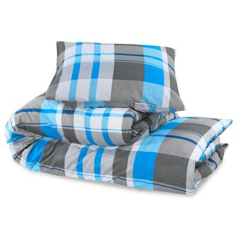 Dekbedovertrekset 260x240 cm katoen blauw en grijs 6