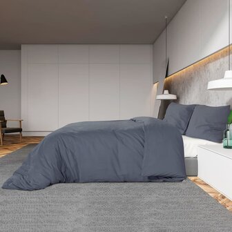 Dekbedovertrekset 140x200 cm katoen antracietkleurig 4