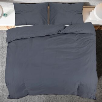 Dekbedovertrekset 155x220 cm katoen antracietkleurig 5