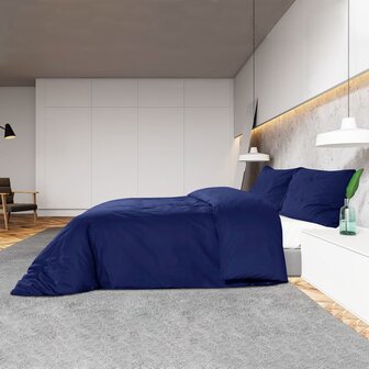 Dekbedovertrekset 200x220 cm katoen marineblauw 4
