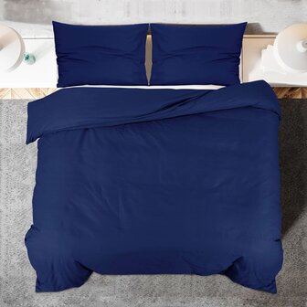 Dekbedovertrekset 200x220 cm katoen marineblauw 5