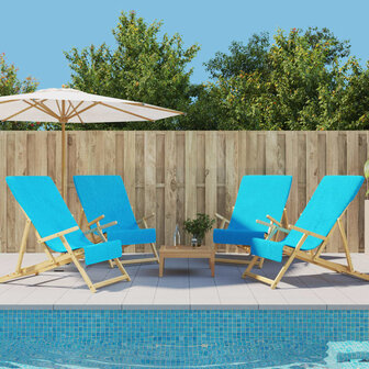 Strandhanddoeken 4 st 400 g/m&sup2; 60x135 cm stof turquoise 1