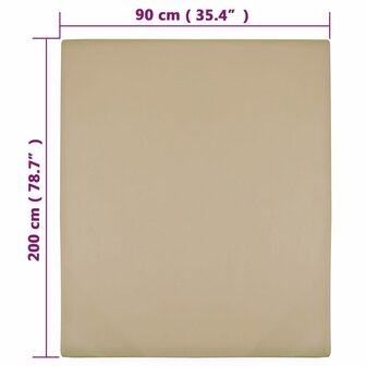 Hoeslaken jersey 90x200 cm katoen taupe 4